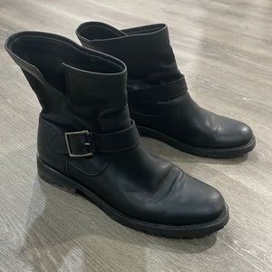 FRYE Combat Motorcycle Leather Boots Booties 9